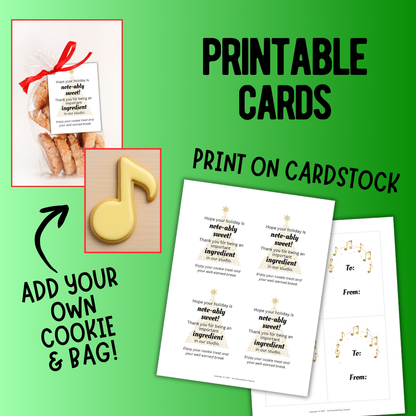 Free Christmas Cookie Gift Note Card