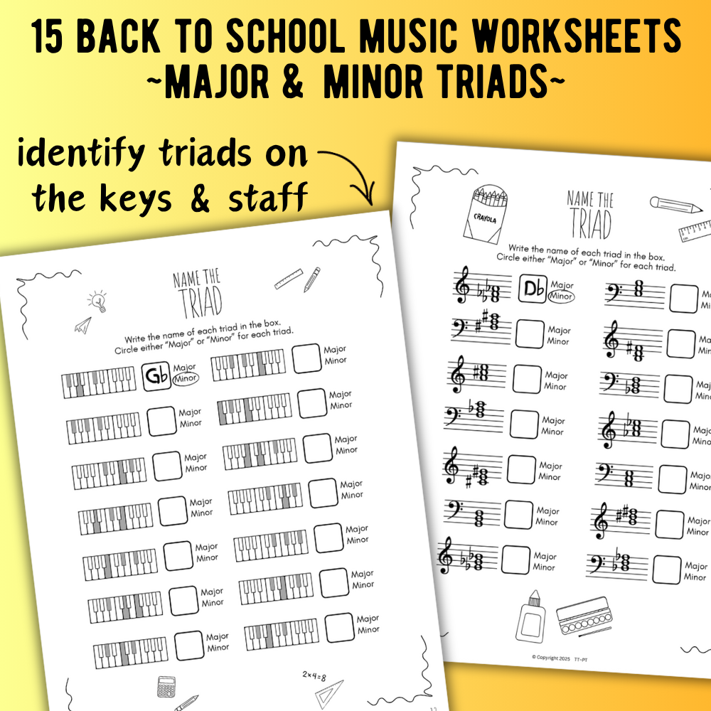 Back to School TRIADS Worksheets