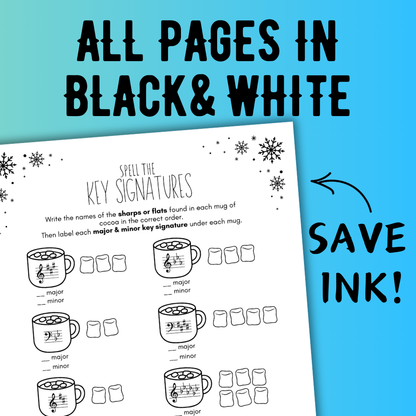 Winter KEY SIGNATURES Worksheets