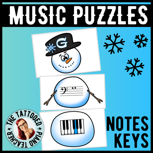 Snowman Matching Note Puzzles