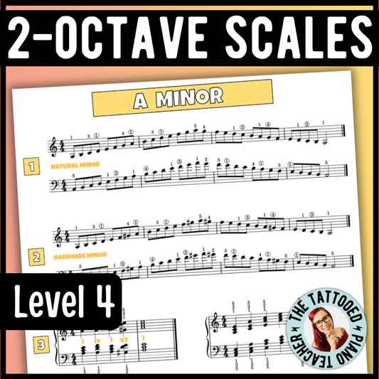 Two Octave Scales for Level 4 Piano Students