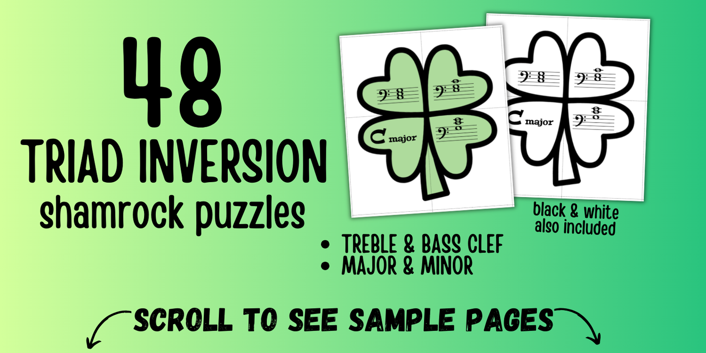 Chord Inversion Shamrock Puzzles