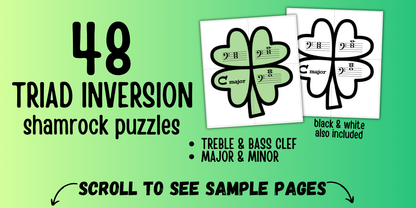 Chord Inversion Shamrock Puzzles