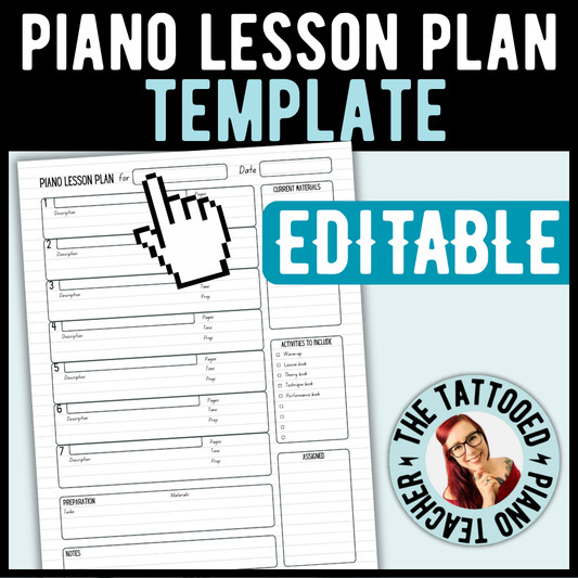 Editable Piano Lesson Template