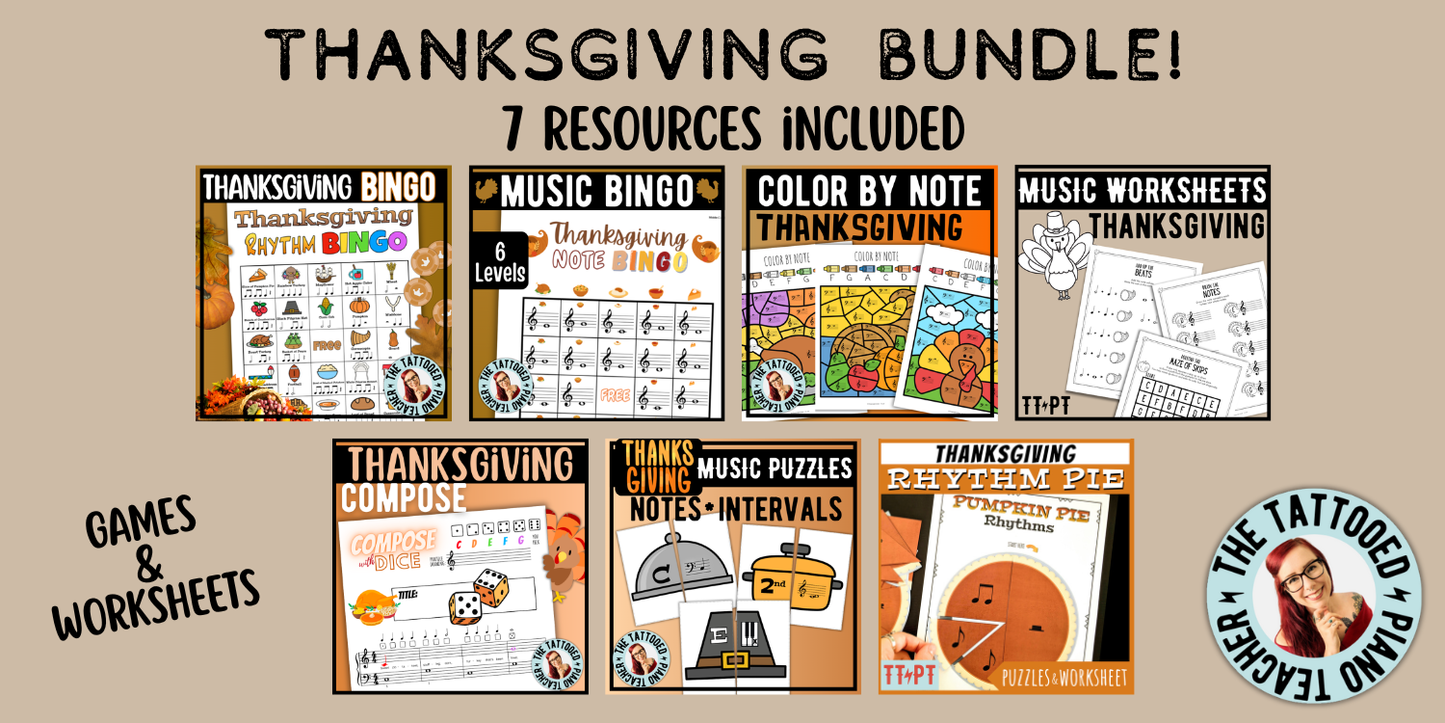 Thanksgiving Music Activity Bundle