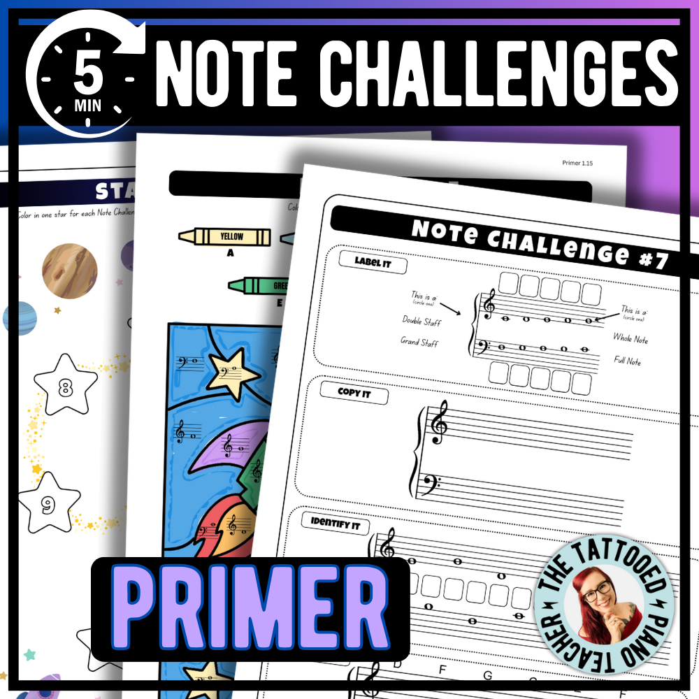 Primer Note Worksheet Pack