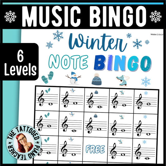 Winter Music Note Bingo