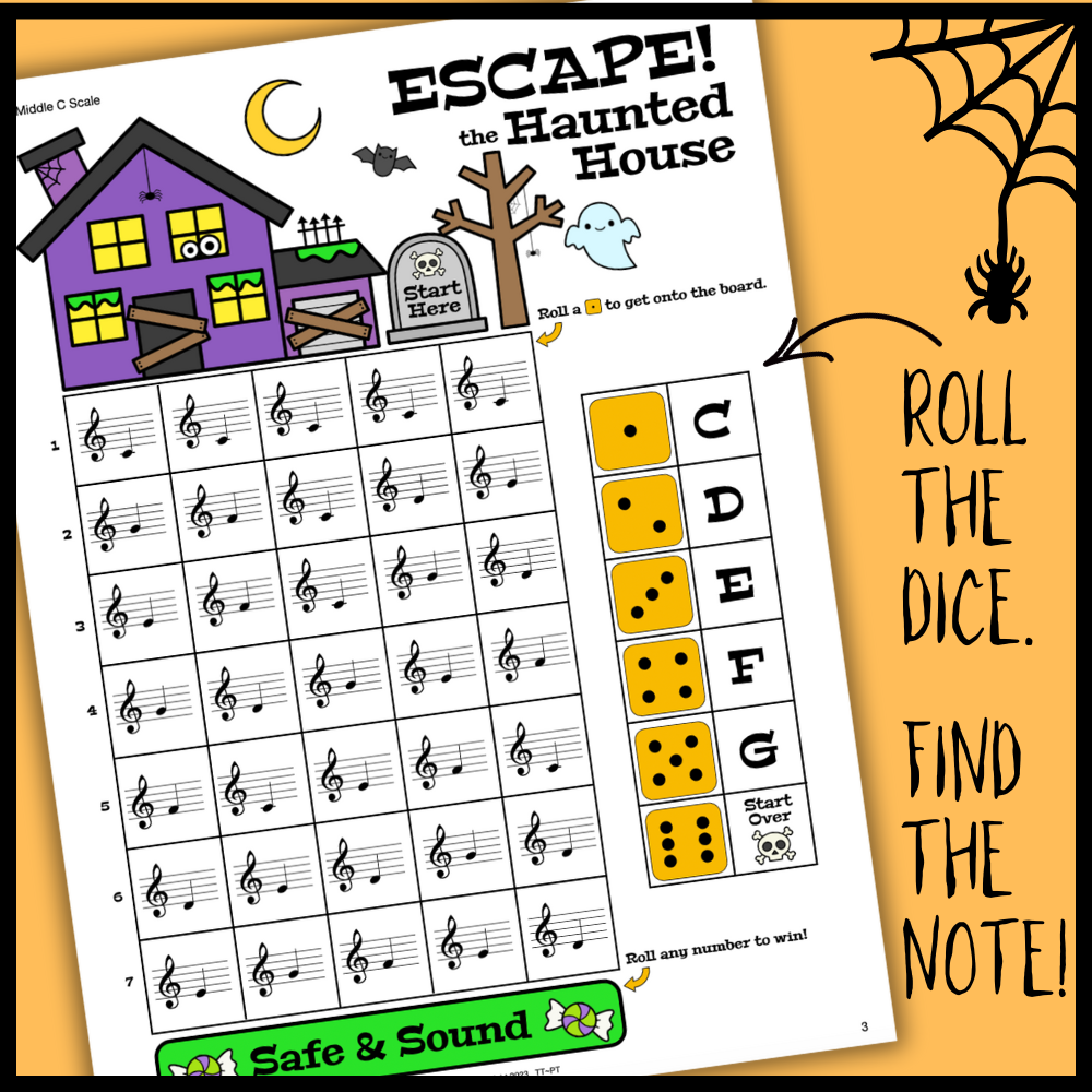 Escape the Haunted House - Halloween Note Dice Game