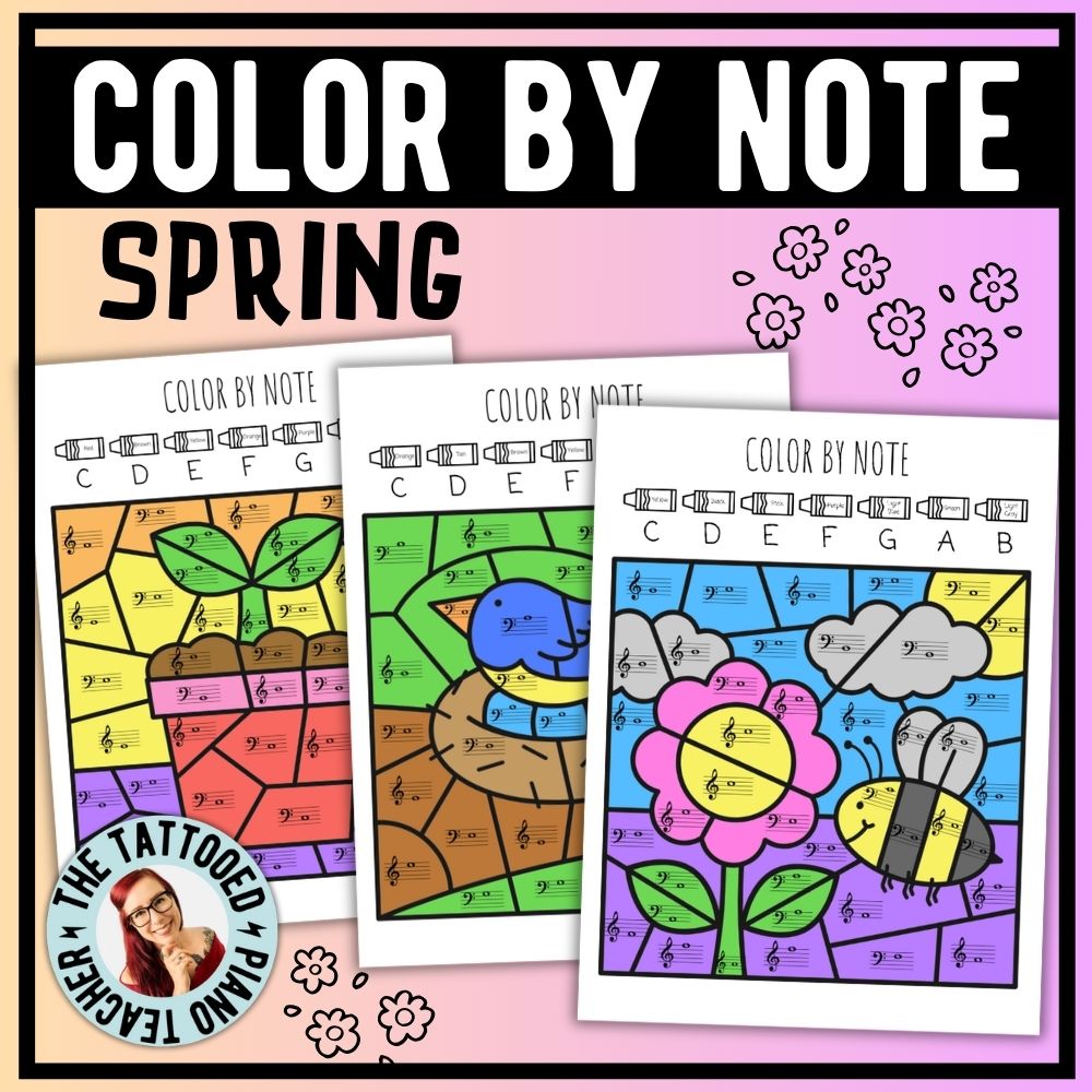 Spring Color-By-Note – The Tattooed Piano Teacher
