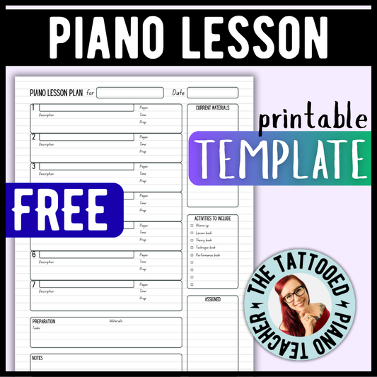 Free Piano Lesson Template