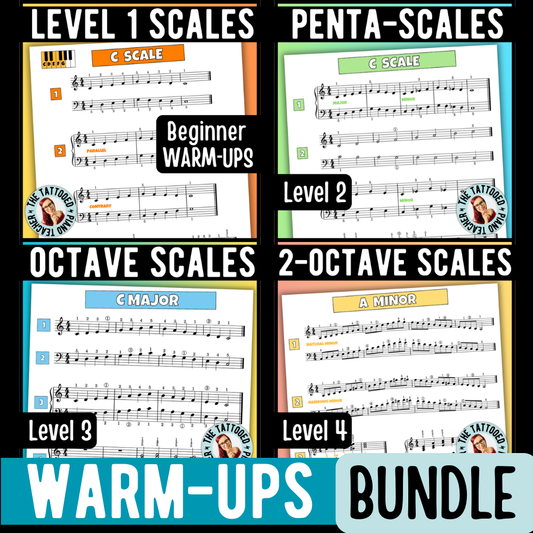 Scales + Warm-ups Level 1-4 Bundle