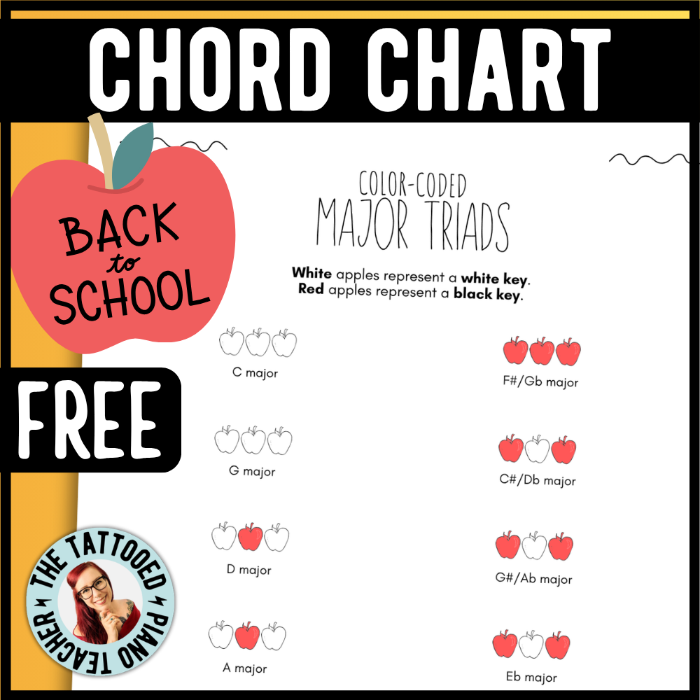 Back to School Color-Coded Chord Charts