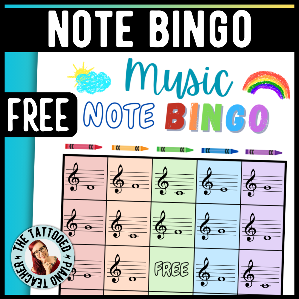Bingo Notes Music Note Bingo Sample Page – The Tattooed Piano Teacher