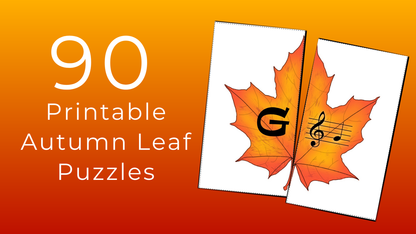 Fall Leaf Music Theory Puzzles