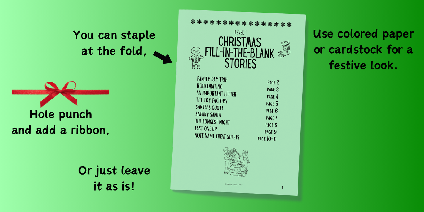 Level 1 Christmas Music Story Booklet