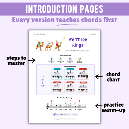 We Three Kings Beginner Lead Sheet Music