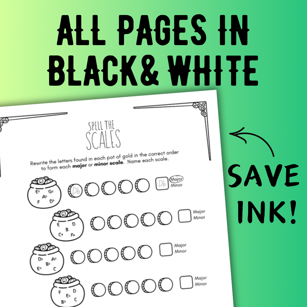 St. Patrick's Day SCALES Worksheets