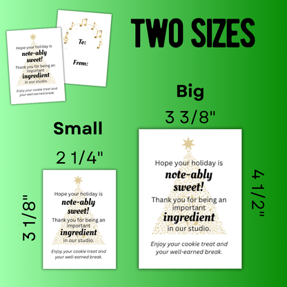 Free Christmas Cookie Gift Note Card