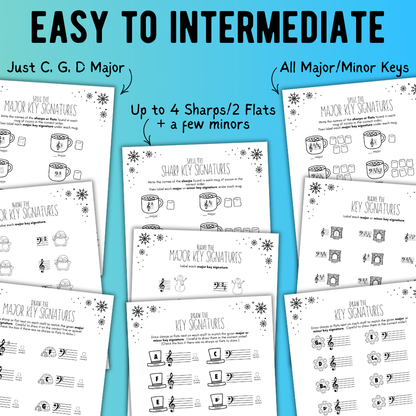 Winter KEY SIGNATURES Worksheets