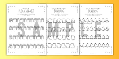 Back to School MUSICAL ALPHABET Music Worksheets