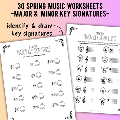 Spring KEY SIGNATURES Worksheets