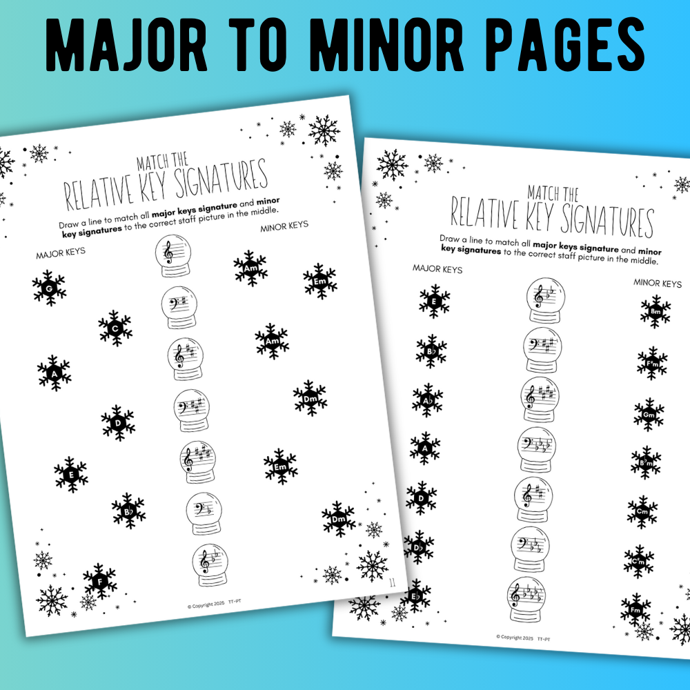 Winter KEY SIGNATURES Worksheets