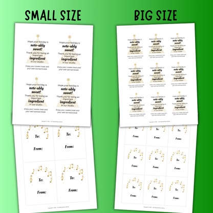 Free Christmas Cookie Gift Note Card