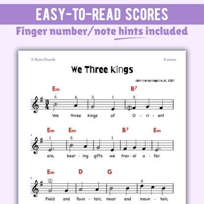 We Three Kings Beginner Lead Sheet Music