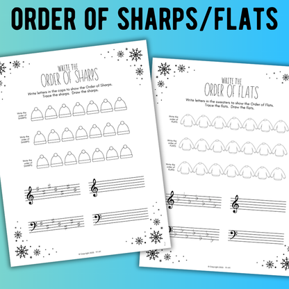 Winter KEY SIGNATURES Worksheets