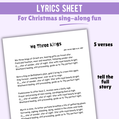 We Three Kings Beginner Lead Sheet Music