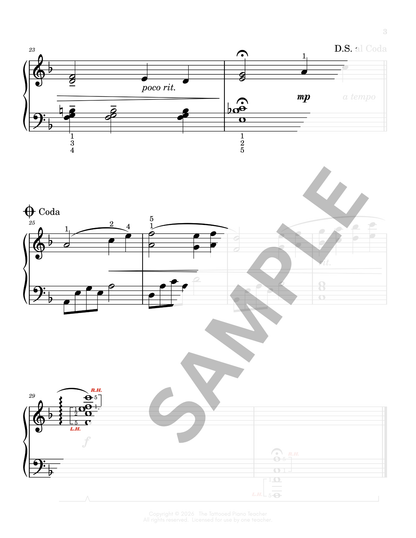 Through Maple Woods of Gold - Level 3B Late Elementary Fantasy Piano Solo Sheet Music