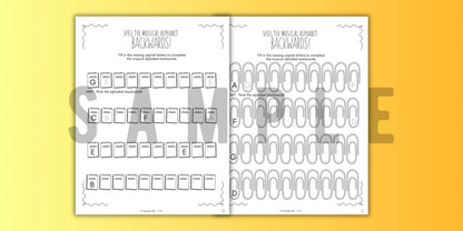 Back to School MUSICAL ALPHABET Music Worksheets