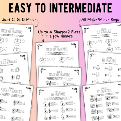 Spring KEY SIGNATURES Worksheets