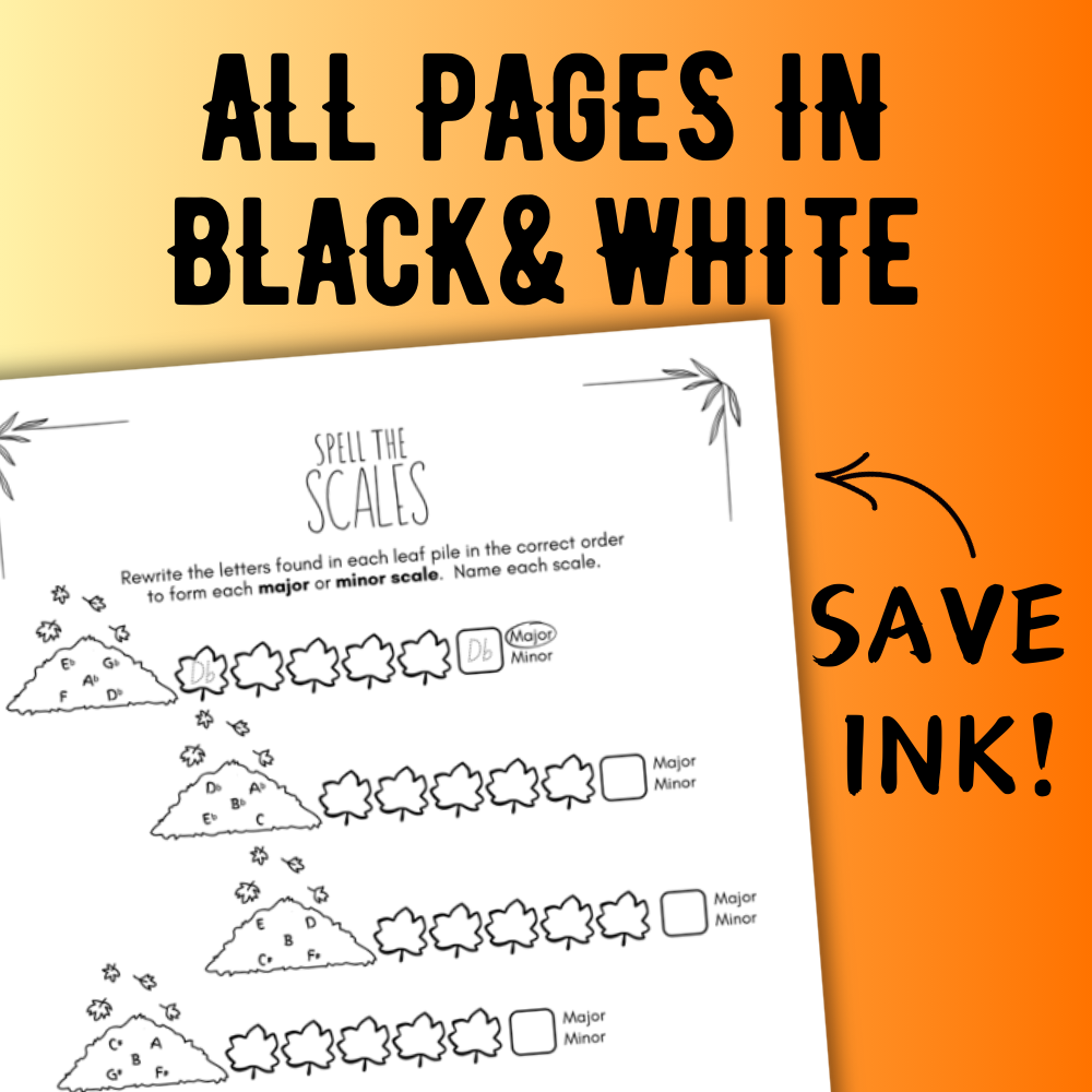 Fall SCALES Worksheets