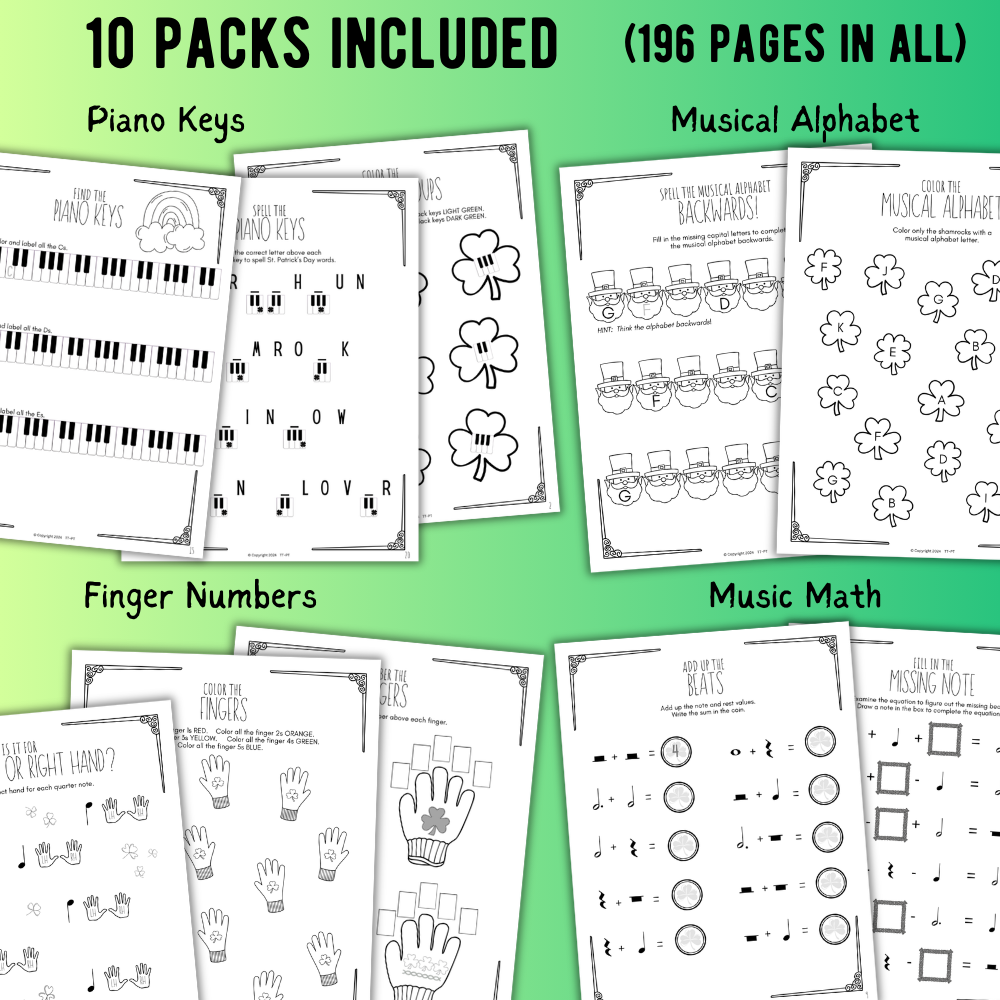 St. Patrick's Day Music Worksheets Bundle