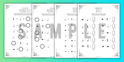 Summer MUSIC MATH Music Worksheets