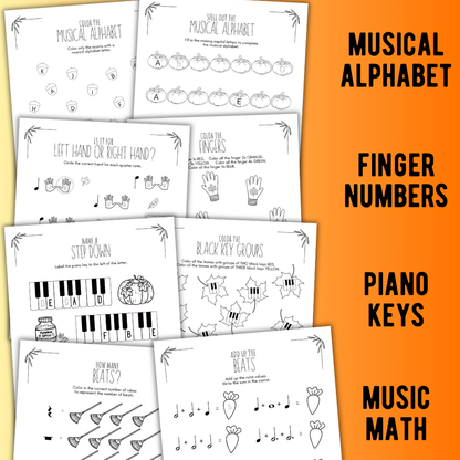 Fall Music Worksheets Bundle