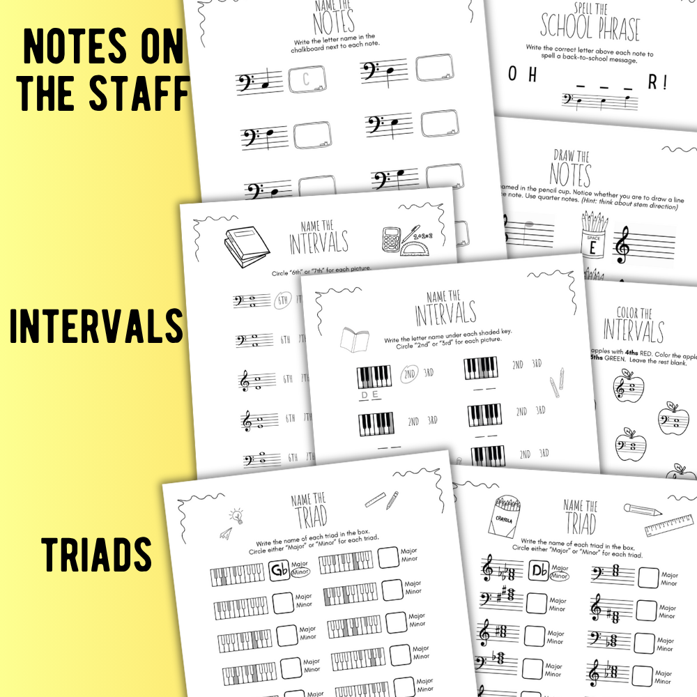 Back to School Worksheets Bundle