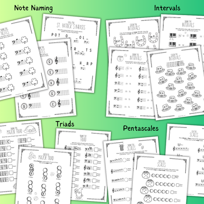 St. Patrick's Day Music Worksheets Bundle