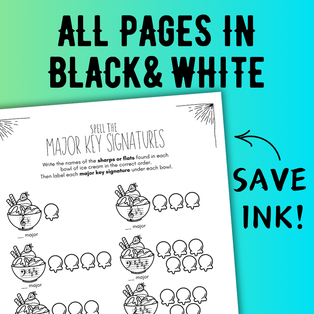 Summer KEY SIGNATURES Worksheets