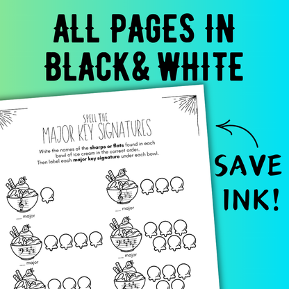 Summer KEY SIGNATURES Worksheets