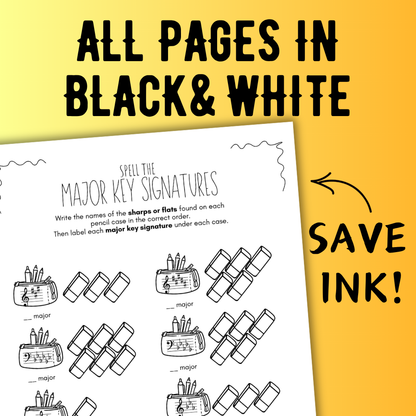 Back to School KEY SIGNATURES Worksheets