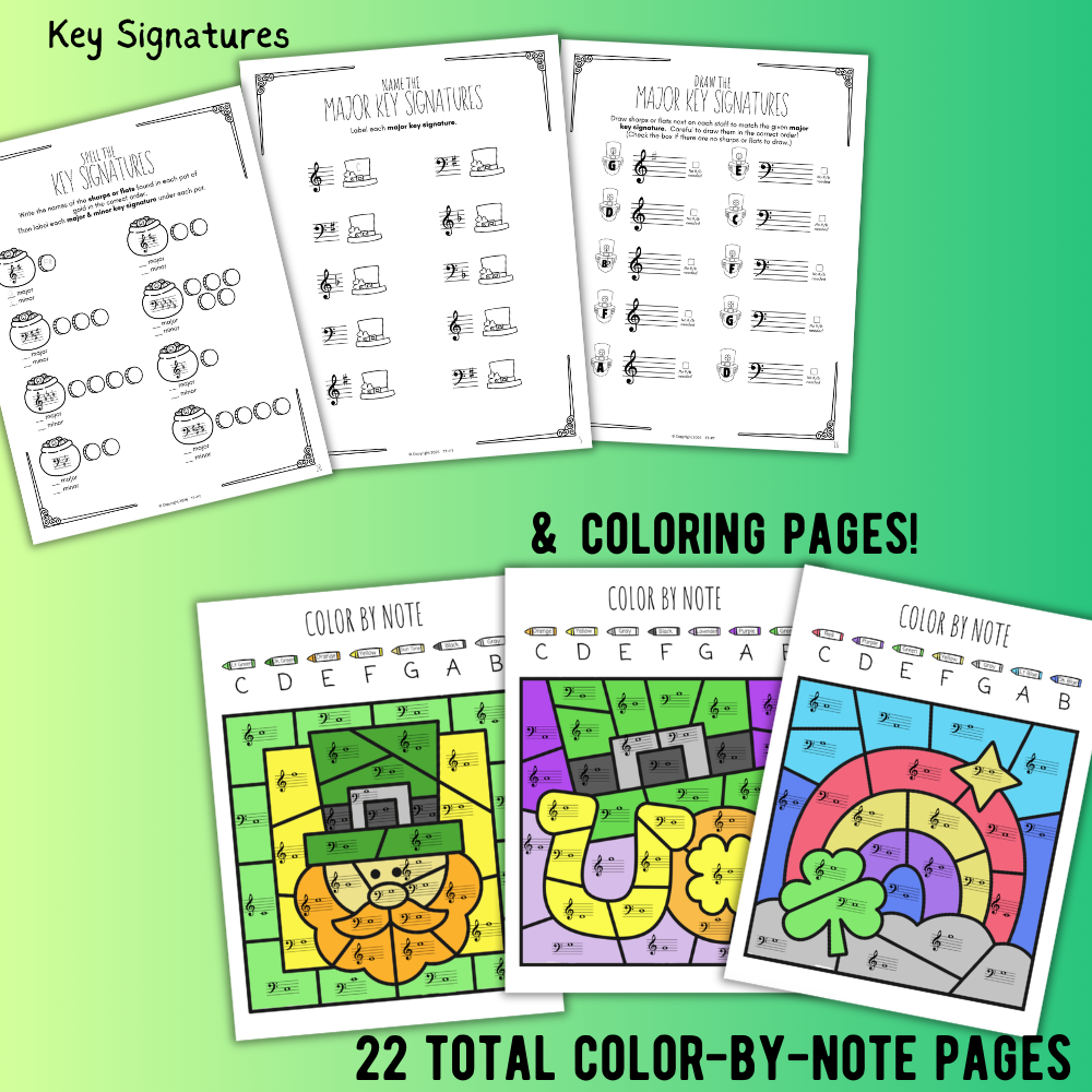St. Patrick's Day Music Worksheets Bundle