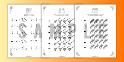 Fall MUSIC MATH Music Worksheets