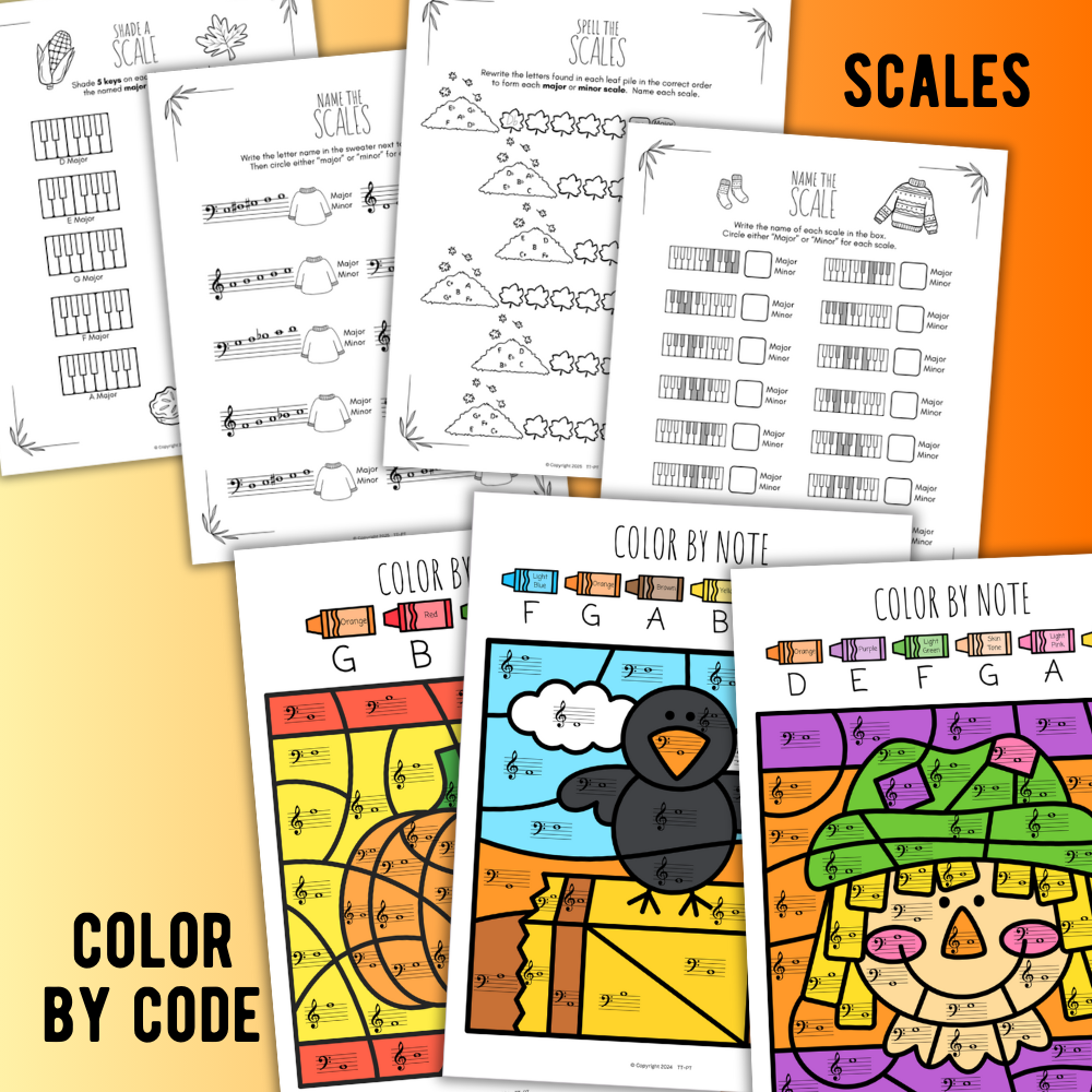 Fall Music Worksheets Bundle