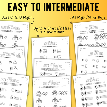 Back to School KEY SIGNATURES Worksheets