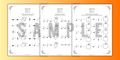 Fall MUSIC MATH Music Worksheets