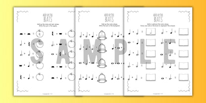 Back to School MUSIC MATH Music Worksheets