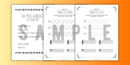 Fall KEY SIGNATURES Worksheets