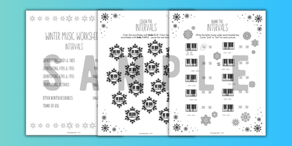 Winter INTERVALS Music Worksheets